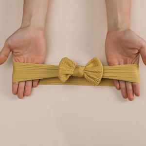 Diademas anchas de nailon sólido con lazo, turbantes coloridos de punto trenzado, accesorios para el cabello para bebés y niñas, ideales para el Día de la Madre y Pascua - Product Image 4