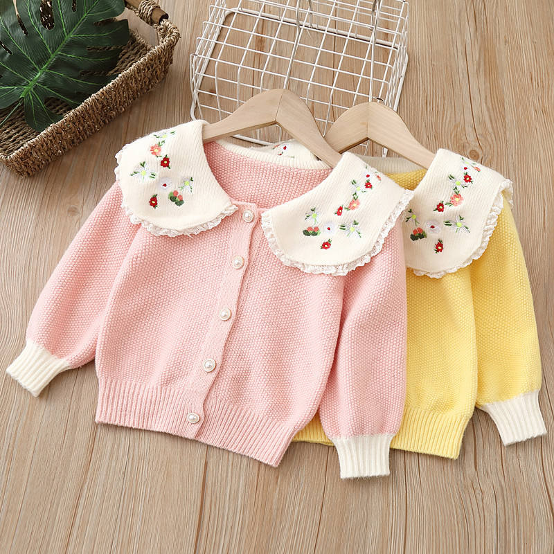 Solid Color Autumn Winter Long Sleeve Knitted Round Neck Pullover Thick  Sweater Cheap Kids Warm Winter Sweaters