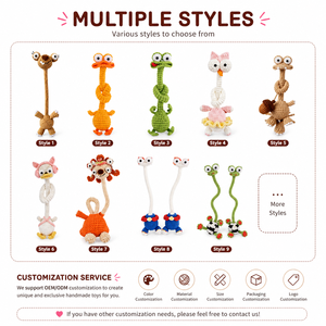 Custom Handmade Fun Long-neck Animal Various Styles Crochet Knitted Eco-friendly Toy Bag Accessories - Product Image 4
