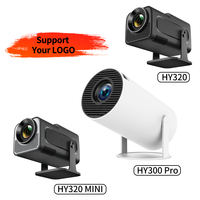 Projecteur portable Fibe HY300 Mini 4K Android avec WiFi6, 160 lumens ANSI, haute luminosité, compatible 3D, stéréo HIFI, 50-100 pouces