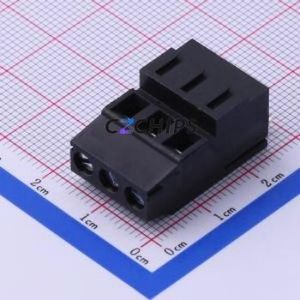 DB128H-5.08-3P-BK-S Screw Terminal Block Through hole Component (THT),P=5.08mm Connector 1x3P 5.08mm Black Through Hole - Product Image 1