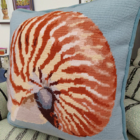 Housse de coussin brodée motif conque design moderne et taie d'oreiller tapisserie pour la maison canapé voiture hôtel usage décoratif