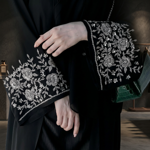 Abaya de Seda de Lujo Personalizada al por Mayor con Mangas Largas |   Vestido Musulmán de Oración de Dubái, Hecho a Mano, Antiarrugas, Talla XXL, Calidad Premium |   Adultos - Product Image 3