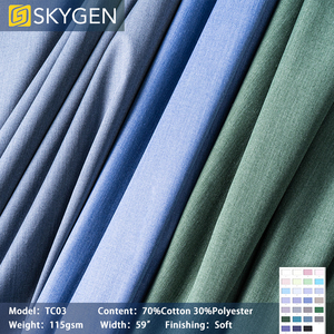 Fournisseur d'usine ODM/OEM, tissu de vêtement de travail en sergé tissé teint en rouleaux, 16S*12S, 65% polyester, 35% <span class=keywords><strong>coton</strong></span>, TC 280GSM, <span class=keywords><strong>ripstop</strong></span> - Product Image 6