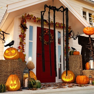 Decorazioni Animatronic Halloween ragno pelliccia nera con <span class=keywords><strong>gambe</strong></span> <span class=keywords><strong>lunghe</strong></span> appesa stoviglie per feste e oggetti di scena da Bar della casa stregata - Product Image 6