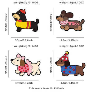 Яркие металлические эмалевые значки с УФ-печатью в виде милого таксы — очаровательные стильные значки с собаками для одежды, декора сумок и коллекционных подарков - Product Image 2