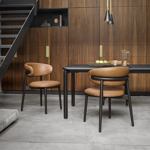 <span class=keywords><strong>Chaise</strong></span> de <span class=keywords><strong>salle</strong></span> à <span class=keywords><strong>manger</strong></span> rembourrée de style nordique moderne avec dossier incurvé, structure en bois massif, assise en tissu doux pour la maison, l'hôtel, le restaurant ZN 450 - Product Image 1