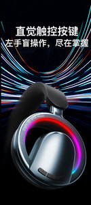Casque supra-auriculaire à dos ouvert, écouteurs <span class=keywords><strong>sans</strong></span> <span class=keywords><strong>fil</strong></span> avec lumières RVB, son surround à 360 ° - Product Image 6