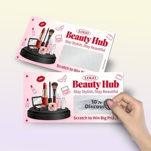 Cartes à gratter personnalisées avec logo imprimé numériquement pour promotion de magasin de maquillage, jeux de gagner, cartes cadeaux en carton personnalisées de remerciement - Product Image 1