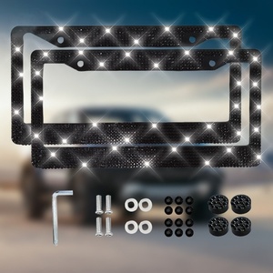Marco de Matrícula de Plástico con Incrustaciones de Diamantes, Uso Universal para Automóviles en Estados Unidos, Canadá, México y Tres Otros Países - Product Image 3