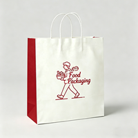 Sac d'emballage alimentaire à emporter biodégradable avec logo personnalisé et poignée, emballage pour restaurant