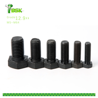 Boulon et écrous hexagonaux filetés Astm Unc Unf de haute qualité B18.2.1 B18.2.2 vis hexagonales oxyde noir