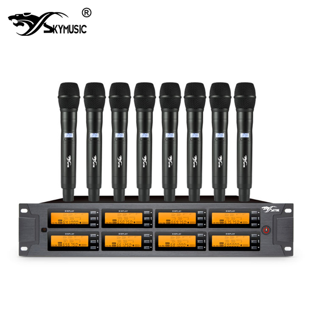 GT8008/H10 UHF 8 Channel Wireless Microphone, Handheld Cordless Microphone