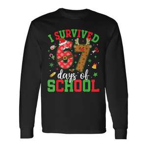J'ai survécu à 67 jours d'école - T-shirt à manches longues pour Noël - Product Image 1
