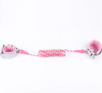 Bracelets de sécurité pour enfants à serrure à clé transparente rose de taille personnalisée avec bandes réfléchissantes Laisse de poignet anti-perte à noyau en acier