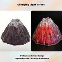 Figurine de Volcan à Flamme LED Solaire, Lumière de Jardin Antique en Plastique pour Aménagement Paysager, Décoration de Cour et Patio