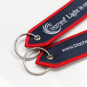 Estilo de moda Nuevo diseño Bonito regalo Nombre de viaje Etiqueta de aire Llavero tejido personalizado Premium con bordado Etiqueta de llave personalizada - Product Image 4