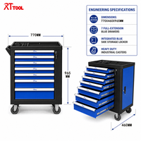 Coffret à outils roulant RTTOOL 277 pièces, 7 tiroirs, serrure à clé, mousse EVA, OEM ODM, atelier mécanique