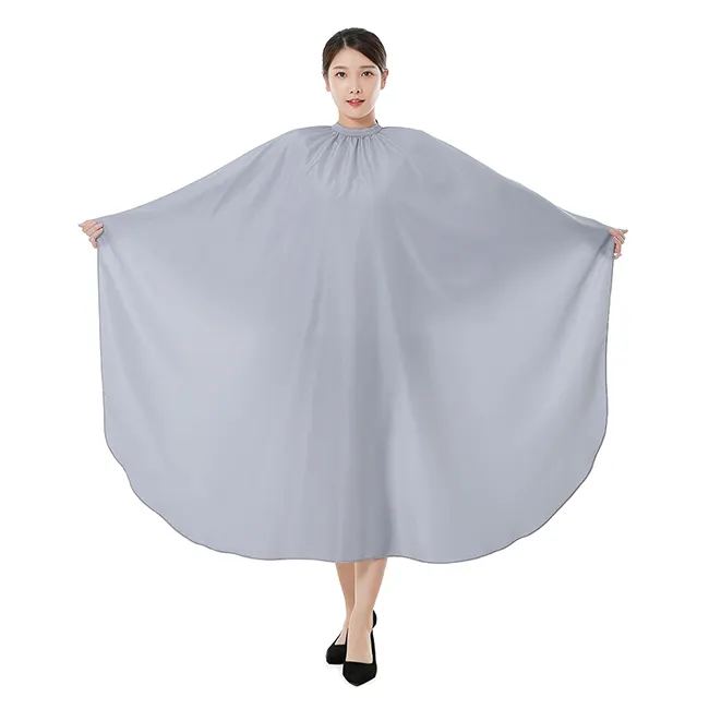 Blue Custom Logo Hairdressing Cape Waterproof Polyester Beauty Salon Cape Hair Cut Barber Cape