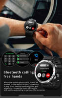 Montre connectée T30 BT Call, étanche IP68, écran rond HD de 1,6 pouce, suivi du sommeil, calendrier, ultra-extérieur, autonomie de la batterie de 5 à 10 jours