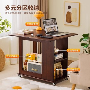 Movable coffee <b>table</b>, small apartment folding sofa side <b>table</b>, living room dining <b>table</b>, dual-purpose side cabinet, trolley, - Product Image 4