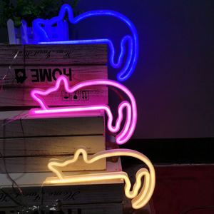 ไฟนีออน LED รูปแมวขี้เกียจ ใช้พลังงาน USB หรือแบตเตอรี่  สร้างบรรยากาศแบบอินเทอร์เน็ตเซเลบริตี้  โคมไฟแขวนตกแต่งห้อง  โรแมนติกสำหรับงานปาร์ตี้  ไฟกลางคืนสำหรับตกแต่งห้อง - Product Image 2