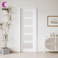 Porte intérieure moderne en MDF avec verre dépoli, porte battante moderne avec design intimité pour chambre et salle de bain