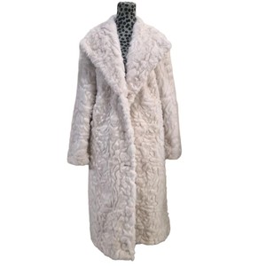 Nuovo Cappotto Lungo in <span class=keywords><strong>Pelliccia</strong></span> Sintetica di Volpe <span class=keywords><strong>Beige</strong></span> con Fiori 2026 da Donna, Spesso e Caldo, Stile Lusso, con Risvolto, per l'Inverno - Product Image 1