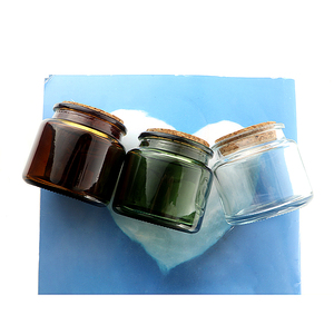 Venta al por mayor 70g tarro de vela pequeño vacío con tapa de corcho 80ml tarro de almacenamiento de vidrio verde ámbar personalizado con tapón tarro de hechizo - Product Image 4