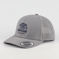 Gorra de Pesca Personalizada de Secado Rápido, Perforada con Corte Láser, con Logotipo Bordado Plano, Transpirable y Resistente al Agua para Deportes al Aire Libre