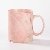 Tasse à café en céramique de couleur rose, tasse à café en porcelaine de couleur marbre