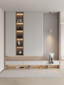 Armoire à chaussures intégrée sur mesure de qualité supérieure pour l'entrée, meubles de luxe haut de gamme avec rangement dissimulé - Product Image 3