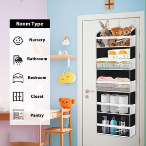 Over The Door <b>Hat</b> Organizer 33x15x85cm Clear Pockets For Baseball Caps Storage Rack Behind Door Wall Hook Type - Product Image 6