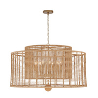 Lustre moderne en jute naturel tressé à la main, lampe suspendue à deux niveaux pour table à manger, salon, hall d'hôtel