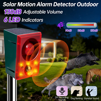 Répulsif solaire pour animaux KMV avec capteur PIR, sirène 129 dB, alarme stroboscopique, 3 modes, télécommande, IP55 pour ferme, jardin, cerfs, sangliers