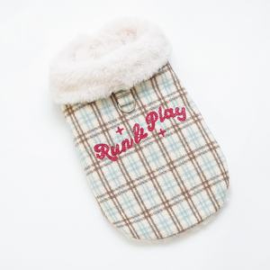 Cómodo chaleco transpirable de invierno a cuadros cálido para perros con gancho de correa ropa para mascotas forrada de felpa para perros pequeños y gatos - Product Image 6