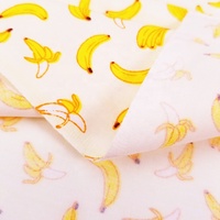 Lot de tissus en sergé 100 % coton imprimé fruits (ananas, banane) style printanier pour oreillers, poupées et vêtements de bébé – Vente en gros