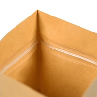 Sac en papier kraft imprimé givré avec pochette debout éco-biodégradable 100% sacs d'emballage alimentaire zip-lock en matériau PET kraft