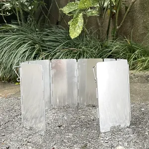 Vente en gros de 9 écrans coupe-vent pour cuisinière à gaz, pour le camping en plein air, les pique-niques, la cuisson, en aluminium - Product Image 5