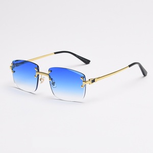 Gafas de Sol Retro Clásicas sin Montura D072 para Hombre, Gafas de Sol de Lujo con Montura Moderna, Gafas Lunettes 2022 - Product Image 1