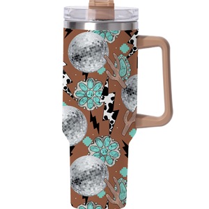 13 màu sắc phương Tây in bò cậu bé và khởi động 40oz Tumblers Aztec lấy cảm hứng từ thép không gỉ Tumblers với xử lý và nắp đậy - Product Image 3