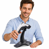 Escáner de Códigos QR 2D Inalámbrico Portátil, Lector de Códigos de Barras USB para Android y Gestión de Pagos Móviles en Tiendas