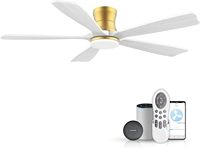 Ventilateur de plafond encastré noir à lumière LED silencieuse de 52 pouces avec caractéristiques de climatisation Ventilateur en bois optimal pour une utilisation en intérieur
