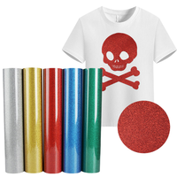 Vinilo Termotransferible PU con Purpurina, Rollo de Vinilo Elástico Suave con Brillo para Camisetas, Sudaderas, Chaquetas y Textiles Personalizados