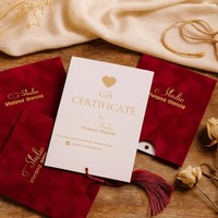 Cartes de mariage personnalisées en acrylique avec estampage à chaud doré, invitation transparente et papier velours pour la conception de logo de fête de mariage