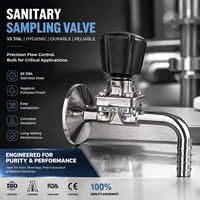 Válvula Sanitaria de Diafragma de Acero Inoxidable 316L con Codo de 90 Grados y Conexión Tri-Clamp para Manguera, Válvula Higiénica para Bebidas