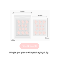 Patchs Hydrocolloïdes Personnalisés pour l'Acné, 12 Unités, Motif Points et Étoiles Colorés et Adorables, Faciles à Retirer, pour le Visage, Soins de la Peau Végétaliens, Produits de Beauté OEM/ODM