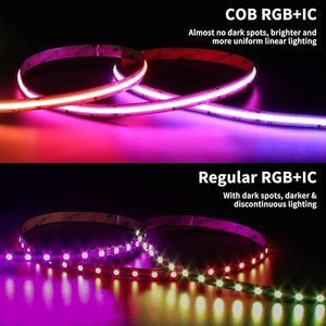 Tira de Luces LED RGB Inteligente <span class=keywords><strong>con</strong></span> Chip COB, 18 pies, Direccionable, <span class=keywords><strong>con</strong></span> Efecto de Persecución de Color, 12V, Multicolor, Flexible, para Fiestas - Product Image 2