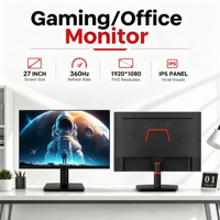 Monitor de PC LCD de 27 Pulgadas, 4K 60Hz, Pantalla de Ordenador sin Marco 2K 240Hz, 1K 360Hz 1ms(GTG), Monitor Profesional para Juegos Electrónicos