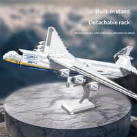 Bijiaxing 57014 An-225 Grand avion de transport en plastique, blocs de construction, jouet d'assemblage d'avion à grande échelle pour les enfants de 7 à 14 ans